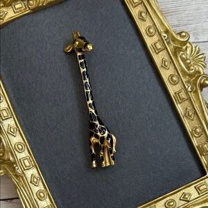 Carolee Gold and Black Giraffe Brooch